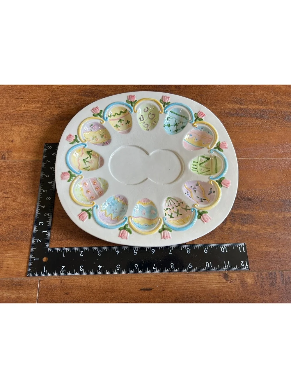 Ceramic Easter Egg Deviled Egg Serving Platter